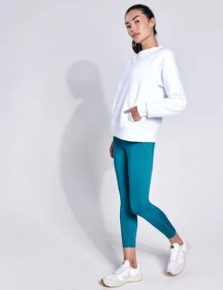 Cotton Rich Crew Neck Sweatshirt - White -The Sports Edit Store GOODMOVE Pocket Sweat T51 3009R WHITE 0013