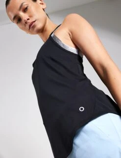 Scoop Neck Racer Back Running Vest Top - Black 9 Scoop Neck Racer Back Running Vest Top - Black -The Sports Edit Store GOODMOVE Run Vest T51 5737 BLACK 0016