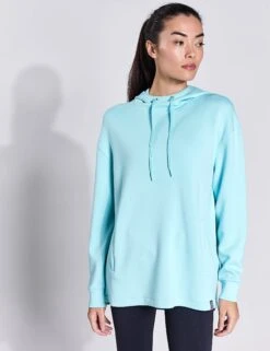 Relaxed Long Sleeve Yoga Hoodie - Dusted Aqua