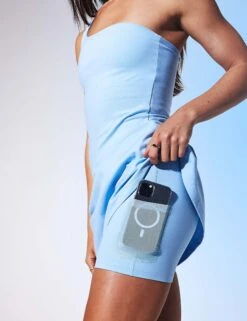 Bianca One Shoulder Dress - Cerulean -The Sports Edit Store Girlfriend Collective BIANCA DRESS ONE SHOULDER 6080 CER CERULEAN 0007