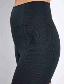 RIB High Waisted Bike Short - Black -The Sports Edit Store Girlfriend Collective COMPRESSIVE RIB BIKE SHORT 4035 JB BLACK 0008