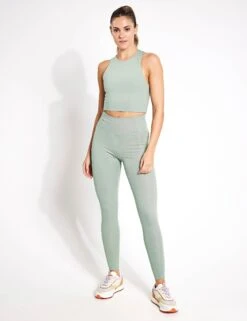 Compressive High Waisted Legging - Agave 10 Compressive High Waisted Legging - Agave -The Sports Edit Store Girlfriend Collective Compressive high rise long 4007 CQ Agave 0012