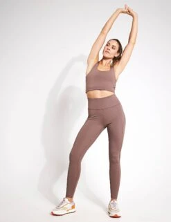 Compressive High Waisted Legging - Porcini 8 Compressive High Waisted Legging - Porcini -The Sports Edit Store Girlfriend Collective Compressive high rise long 4007 CQ Hazelnut 0002