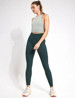Compressive High Waisted Legging - Moss -The Sports Edit Store Girlfriend Collective Compressive high rise long 4007 CQ Moss 0003