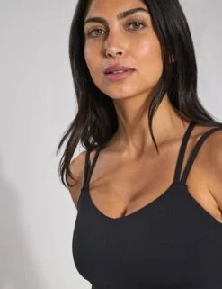 Noah Strappy Bra - Black -The Sports Edit Store Girlfriend Collective Float Noah Strappy Bra 1054 JB Black 0023