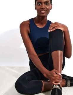 Compressive High Waisted Capri Legging - Black -The Sports Edit Store Girlfriend Collective GC COMPRESSIVE HIGH RISE LEGGING CAPRI 54806 4012 JB BLACK 0022