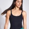 Gemma Scoop Tank - Black -The Sports Edit Store Girlfriend Collective GEMMA SCOOP TANK 1038 JB BLACK 0005