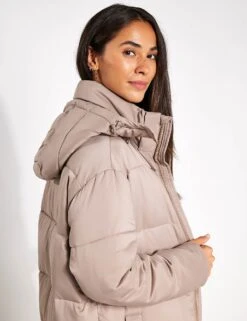 Long Puffer Jacket - Limestone -The Sports Edit Store Girlfriend Collective PUFFER JACKET LONG 2002 FG LIMESTONE 0019