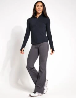 ReSet Mock Neck Half Zip - Black -The Sports Edit Store Girlfriend Collective RESET LONG SLEEVE MOCK NECK HALF ZIP 3054 JB BLACK 0001