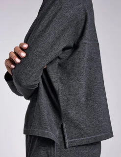 ReSet Long Sleeve Tee - Moon Heather -The Sports Edit Store Girlfriend Collective RESET LONG SLEEVE TEE 3024 HGP MOON HEATHER 0004