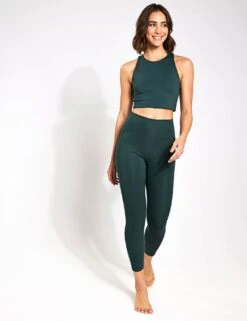 High Waisted 7/8 Pocket Legging - Moss -The Sports Edit Store GirlfriendCollective High Waisted 7 8 Pocket Legging Moss MHF147 0010
