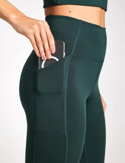 High Waisted 7/8 Pocket Legging - Moss -The Sports Edit Store GirlfriendCollective High Waisted 7 8 Pocket Legging Moss MHF147 0019