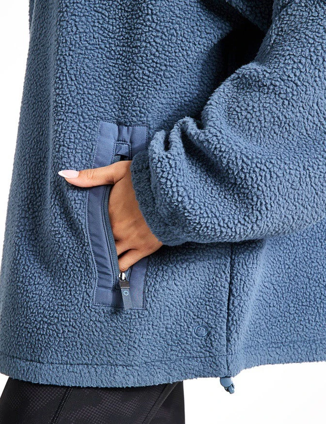 Borg Funnel Neck Fleece - Dark Airforce 6 Borg Funnel Neck Fleece - Dark Airforce - Image 4