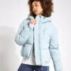 Stormwear Hooded Cropped Puffer - Light Mint 1 Stormwear Hooded Cropped Puffer - Light Mint -The Sports Edit Store Goodmove CROP PUFFER JACKET 5829 LIGHT MINT 0005