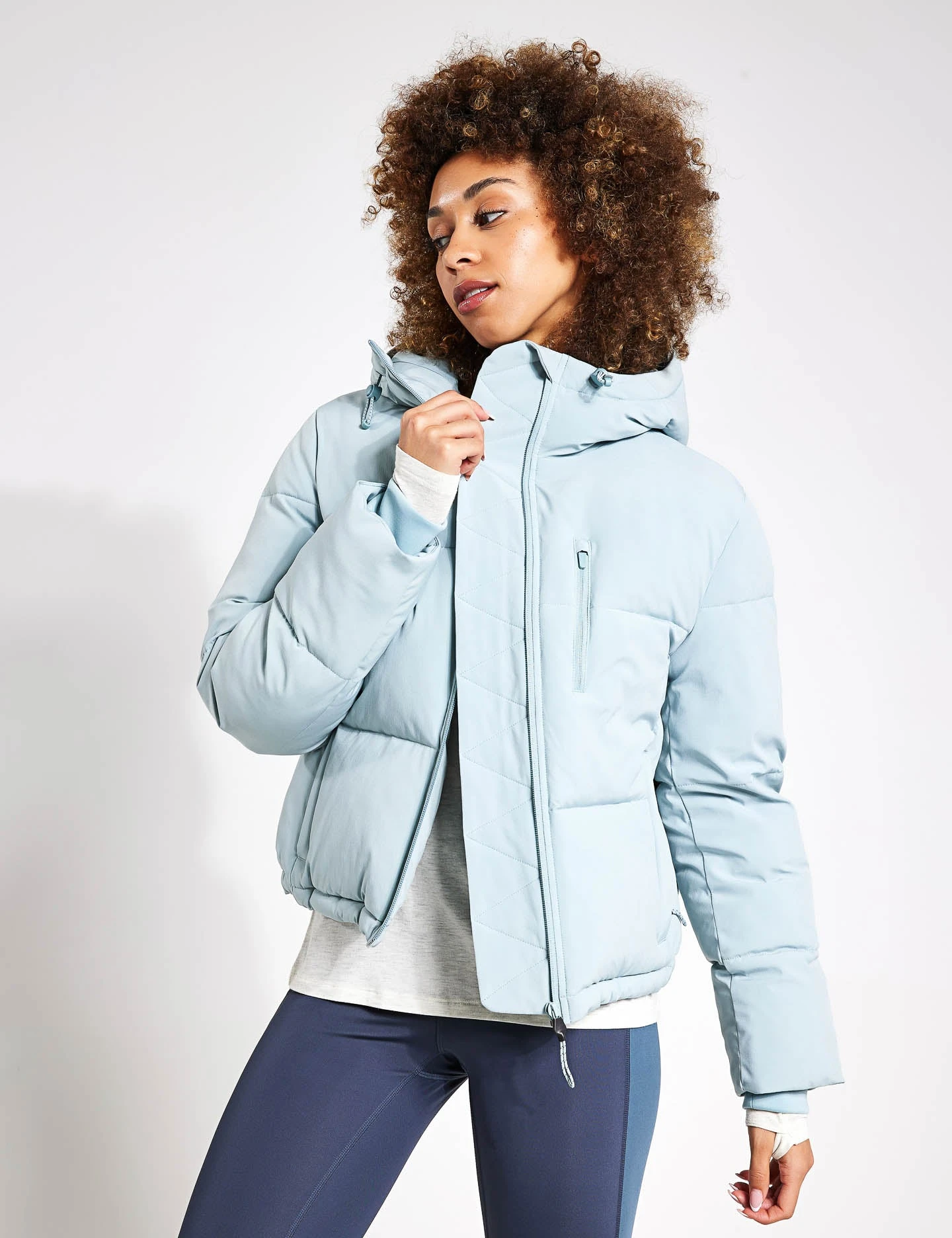 Stormwear Hooded Cropped Puffer - Light Mint 3 Stormwear Hooded Cropped Puffer - Light Mint
