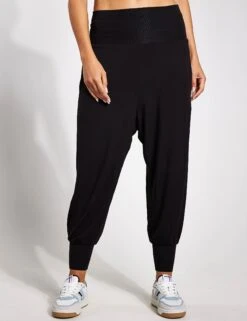 High Waisted Hareem Yoga Joggers - Black -The Sports Edit Store Goodmove Harem Pant T51 6084A BLACK 0005