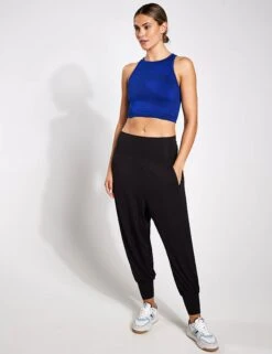 High Waisted Hareem Yoga Joggers - Black -The Sports Edit Store Goodmove Harem Pant T51 6084A BLACK 0007