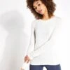 Merinotec Crew Neck Walking Top - Ivory -The Sports Edit Store Goodmove MERINOTEC ROUND NECK HIKE TOP 5939 IV IVORY 0002
