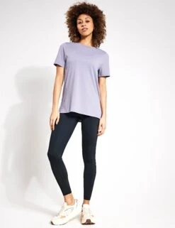 Scoop Neck Mesh Back T-Shirt - Lavender Grey -The Sports Edit Store Goodmove MESH PANEL TEE 5177 LAV 0008