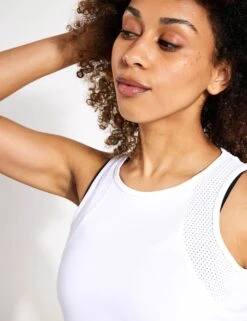 Scoop Neck Racer Back Vest Top - White 8 Scoop Neck Racer Back Vest Top - White -The Sports Edit Store Goodmove RACERBACK VEST T51 5161 WHI 0025
