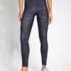 Go Move Printed High Waisted Gym Leggings - Black/Grey -The Sports Edit Store Goodmove Ripstop Quilted Jacket Dark Olive T51 5498 Dark Olive 0024