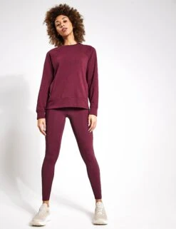 Cotton Rich Crew Neck Sweatshirt - Burgundy 8 Cotton Rich Crew Neck Sweatshirt - Burgundy -The Sports Edit Store Goodmove SUPERSOFT POCKETSWEAT 5858 BU BURGUNDY 0002