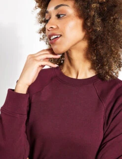 Cotton Rich Crew Neck Sweatshirt - Burgundy 9 Cotton Rich Crew Neck Sweatshirt - Burgundy -The Sports Edit Store Goodmove SUPERSOFT POCKETSWEAT 5858 BU BURGUNDY 0004