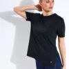 Scoop Neck Mesh Back T-shirt - Black -The Sports Edit Store Goodmove Scoop Neck Mesh Back T Shirt T515177 Black 0005