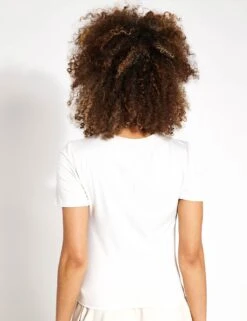 Scoop Neck Wrap Front Yoga T-Shirt - Ivory -The Sports Edit Store Goodmove Yoga front tee 5991 IVO 0021