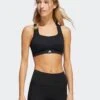 ADIDAS TLRD Impact Training High-Support Bra - Black/White -The Sports Edit Store HF2297 4 APPAREL On Model Standard View grey