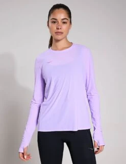 Hoka Airolite Run Long Sleeve - Aster Flower -The Sports Edit Store Hoka Airolite Run Long Sleeve Aster Flower 1151083 ARFS 0006