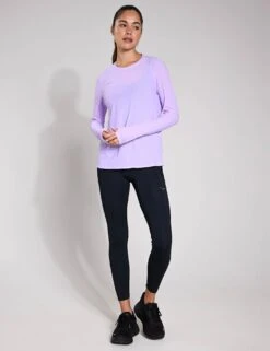 Hoka Airolite Run Long Sleeve - Aster Flower -The Sports Edit Store Hoka Airolite Run Long Sleeve Aster Flower 1151083 ARFS 0011