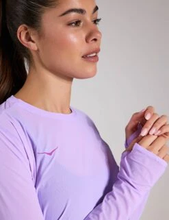Hoka Airolite Run Long Sleeve - Aster Flower -The Sports Edit Store Hoka Airolite Run Long Sleeve Aster Flower 1151083 ARFS 0030