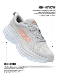Hoka Bondi 8 - Harbour Mist/Lunar Rock Road Running Shoes -The Sports Edit Store HokaBondiTemplate 3