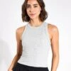 Harmony Ribbed Tank - Grey Marl 1 Harmony Ribbed Tank - Grey Marl -The Sports Edit Store LILYBOD HARMONY tank Grey Marl LT44 C23 GM 0005