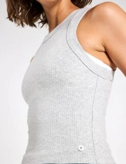 Harmony Ribbed Tank - Grey Marl -The Sports Edit Store LILYBOD HARMONY tank Grey Marl LT44 C23 GM 0021