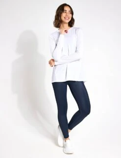 Kendall Long Sleeve Top - White -The Sports Edit Store LILYBOD KENDALL long sleeve tee White LT88 C23 WT 0030