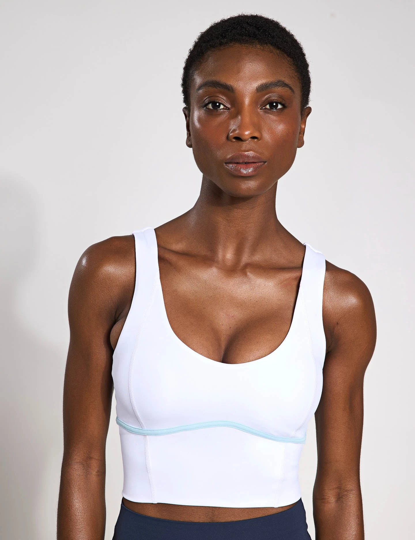 Ava Sports Bra - White/Light Blue 3 Ava Sports Bra - White/Light Blue