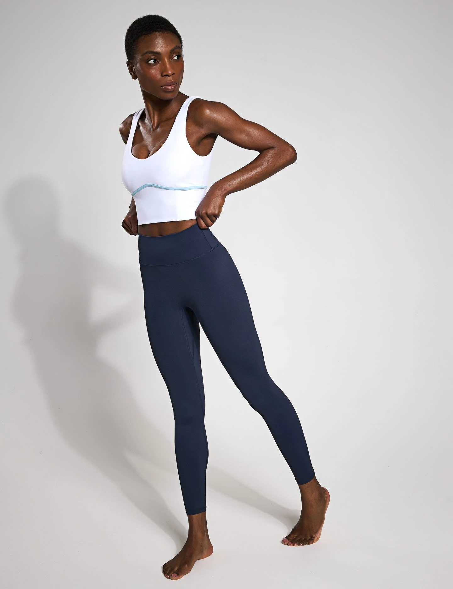 Ava Sports Bra - White/Light Blue 6 Ava Sports Bra - White/Light Blue - Image 4