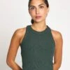 Harmony Ribbed Tank - Deep Green -The Sports Edit Store Lilybod HARMONY Ribbed Tank LT44 DG Deep Green 0002