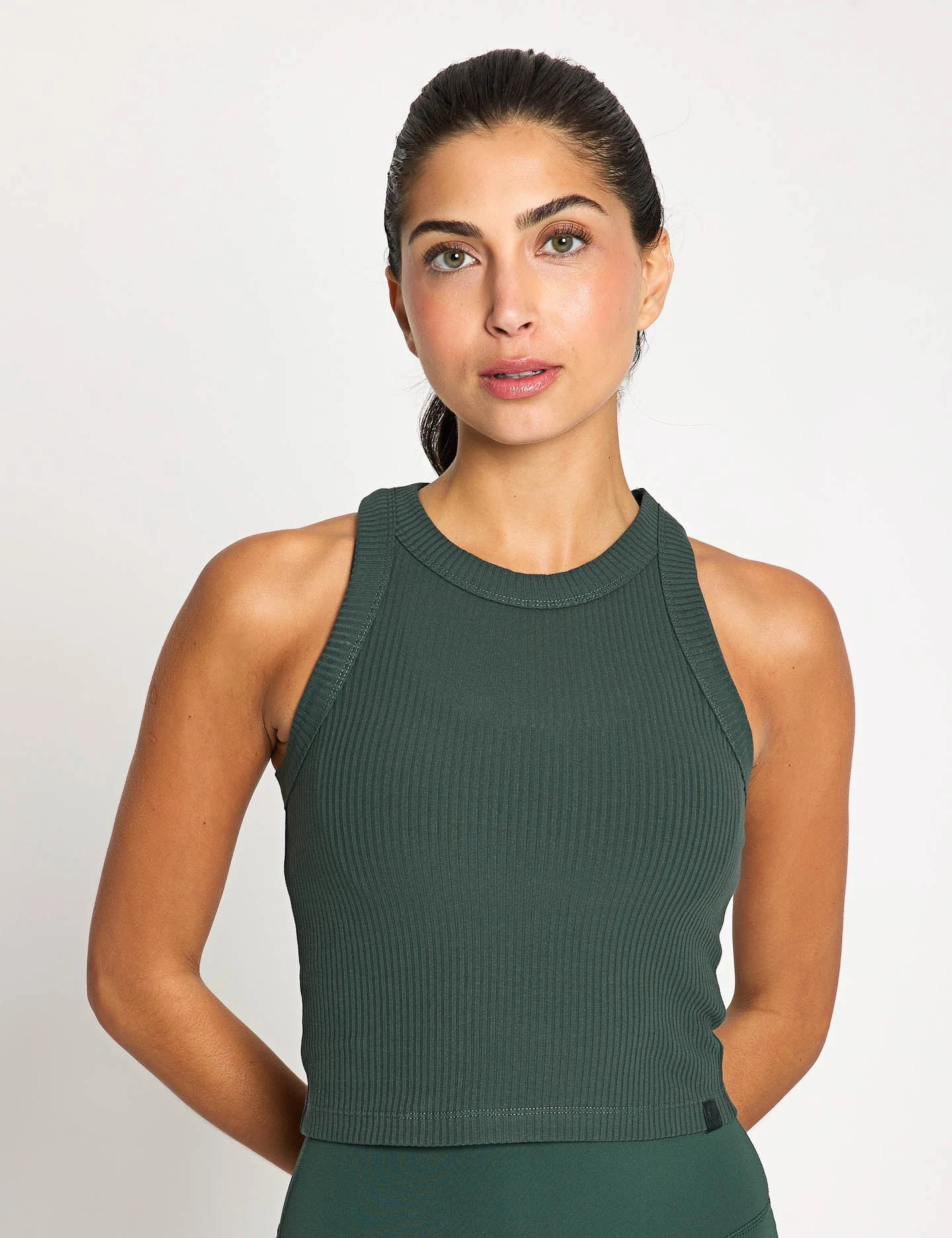 Harmony Ribbed Tank - Deep Green 3 Harmony Ribbed Tank - Deep Green
