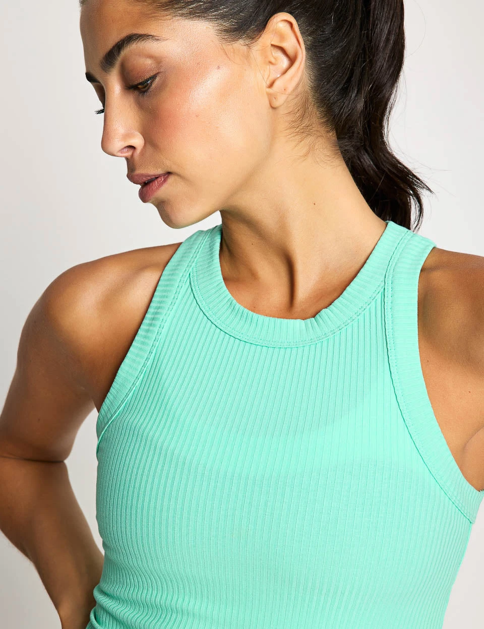 Harmony Ribbed Tank - Teal 5 Harmony Ribbed Tank - Teal - Image 3