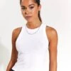 Harmony Tank Top - White Rib 2 Harmony Tank Top - White Rib -The Sports Edit Store Lilybod HARMONY TANKLT44 W White Rib 0004