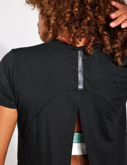 Kendall Tee - Tarmac Black -The Sports Edit Store Lilybod Kendell Short Sleeve Top LT82B BL Black Leera Rib Tank LT73 OG Olive Green 0026