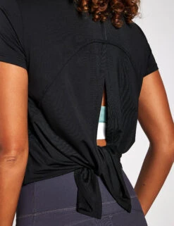 Kendall Tee - Tarmac Black -The Sports Edit Store Lilybod Kendell Short Sleeve Top LT82B BL Black Leera Rib Tank LT73 OG Olive Green 0031