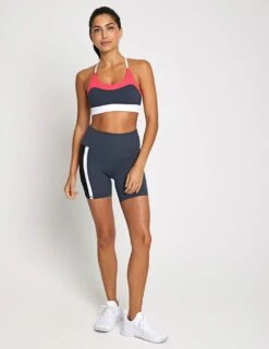 Limitless Sports Bra - Charcoal/Coral -The Sports Edit Store Lilybod LIMITLESS Sports Bra LC103 CHR Charcoal coral 0015