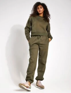 Lucy Track Pants - Olivine -The Sports Edit Store Lilybod Lucy Oversized Fleece Track Pant LL89 OLV Olivine 0002