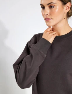 Millie Sweater - Coal Grey -The Sports Edit Store Lilybod Millie Classic Fleece Crew LT67 CLG Coal Grey 0015