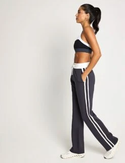 Nikki Wide Leg Jogger - Charcoal -The Sports Edit Store Lilybod NIKKI Wide Leg Jogger LL186 DGW Deep Green stripe 0018