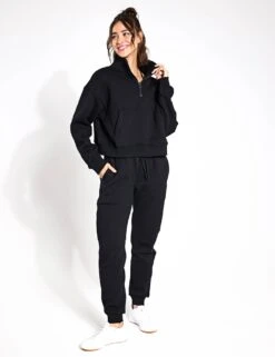 Rihanna Sweat - Black -The Sports Edit Store Lilybod RIHANNA 1 4 ZIP UP SWEAT LT77 JB Black 0017